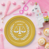 Law School Afstuderen Gold Paper Borden Papieren Bordje (Feest)