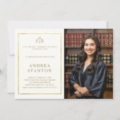 Law School Afstuderen Goud Lijst Foto Modern Kaart (Voorkant)