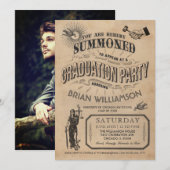 Law School Afstuderen Invitation Retro Kaart (Voorkant / Achterkant)