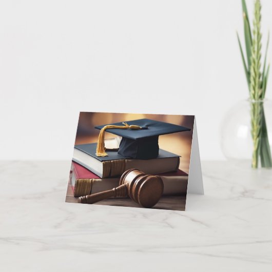 Law School Afstuderen Kaart-Pet & Gavel Kaart (Voorkant)