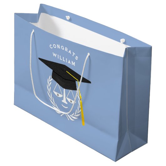 Law School Afstuderen Lawyer Grote Gift Bag Groot Cadeauzakje (Voorkant Gekanteld)