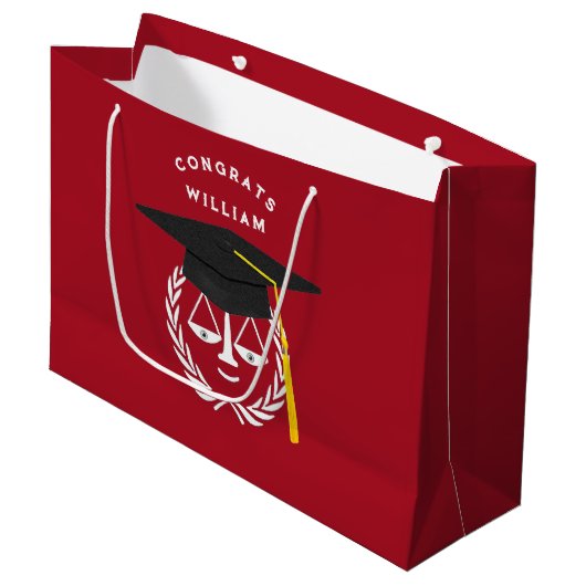 Law School Afstuderen Lawyer Grote Gift Bag Groot Cadeauzakje (Voorkant Gekanteld)