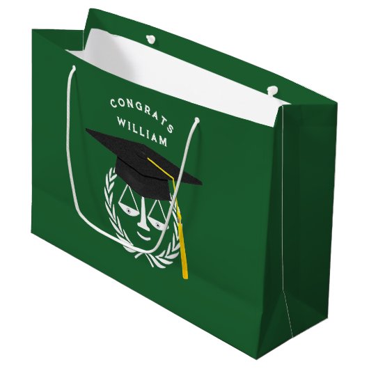 Law School Afstuderen Lawyer Grote Gift Bag Groot Cadeauzakje (Voorkant Gekanteld)