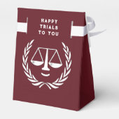 Law School Afstuderen Maroon Favor Box Bedankdoosjes (Achterkant)