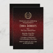 Law School Afstuderen Modern Bourgondië Red Lawyer Kaart (Voorkant / Achterkant)