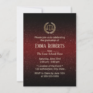 Law School Afstuderen Modern Bourgondië Red Lawyer Kaart