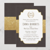 Law School Afstuderen Modern Brown & Gold Lawyer Kaart (Voorkant / Achterkant)