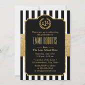Law School Afstuderen Modern Stripes Gold Lawyer Kaart (Voorkant)