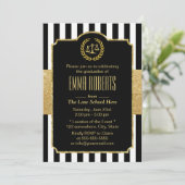 Law School Afstuderen Modern Stripes Gold Lawyer Kaart (Staand voorkant)