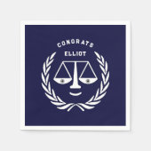 Law School Afstuderen Navy Blue Servet (Voorkant)