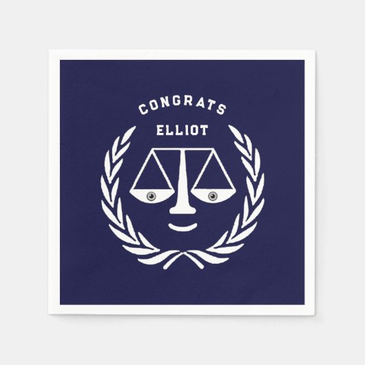 Law School Afstuderen Navy Blue Servet (Voorkant)
