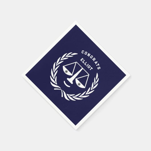 Law School Afstuderen Navy Blue Servet (Hoek)