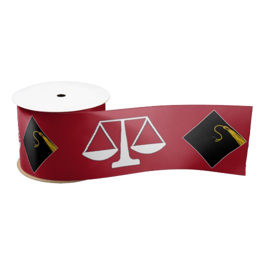 Law School Afstuderen Satin Ribbon Satijnen Lint (Spoel)