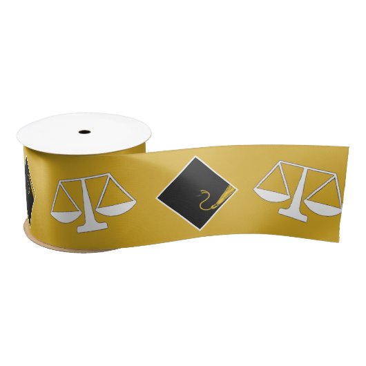 Law School Afstuderen Satin Ribbon Satijnen Lint (Spoel)