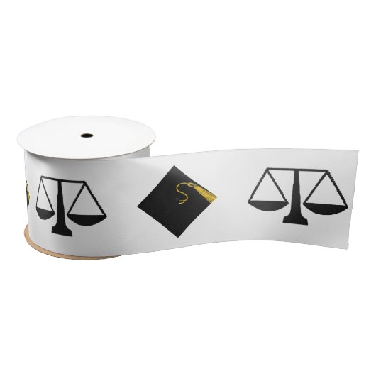 Law School Afstuderen Satin Ribbon Satijnen Lint (Spoel)