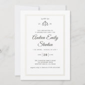 Law School Afstuderen Schalen van Justitie Elegant Kaart (Voorkant)