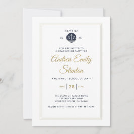 Law School Afstuderen Schalen van Justitie Navy Go Kaart