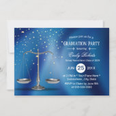 Law School Afstuderen Silver Scales Navy Blue Kaart (Voorkant)