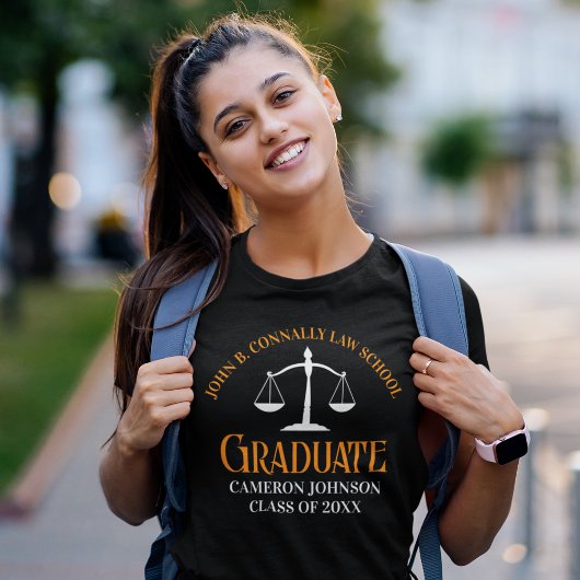 Law School Afstuderen Sinaasappel Zwart Vrouwen T-shirt
