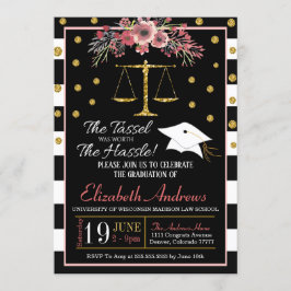 Law School Afstuderen Uitnodiging -Floral