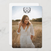 Law School Black Overlay 2 Photo Afstuderen Aankondiging (Voorkant / Achterkant)