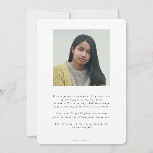 Law School Black Overlay 2 Photo Afstuderen Aankondiging (Achterkant)