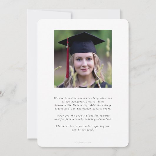 Law School Black Overlay 2 Photo Afstuderen Aankondiging (Achterkant)