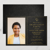 Law school class of 2023 graduation photo elegant  kaart (Voorkant / Achterkant)