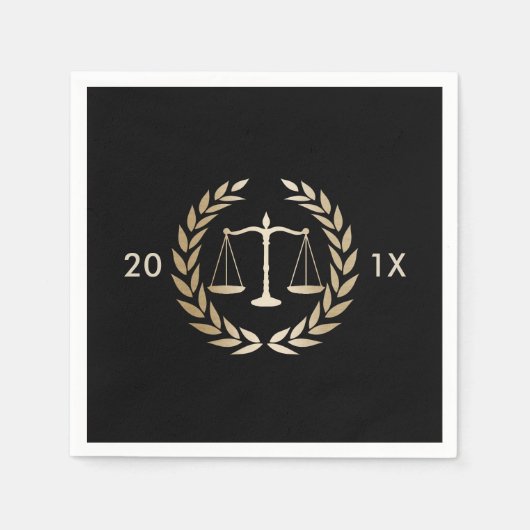 Law School Gouden Schalen van Justitie Graduation Servetten (Voorkant)