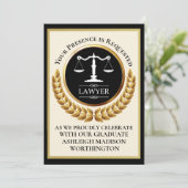 Law School Graduation Invitation Kaart (Staand voorkant)