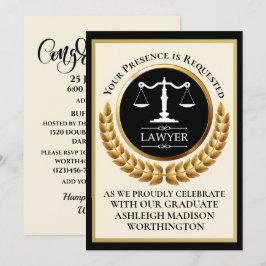 Law School Graduation Invitation Kaart