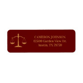 Law School Maroon Gold Advocaat Retouradres Etiket (Voorkant)