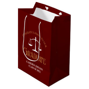 Law School Marooon Gold Advocaat Afstuderen Medium Cadeauzakje