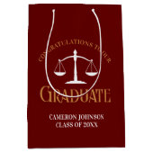 Law School Marooon Gold Advocaat Afstuderen Medium Cadeauzakje (Voorkant)