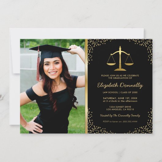 Law School Photo Graduparty Kaart (Voorkant)