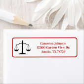Law School Red Black Advocaat Retouradres Etiket (Insitu)