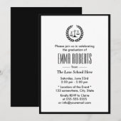 Law School Simple Plain Black Border Afstuderen Kaart (Voorkant / Achterkant)