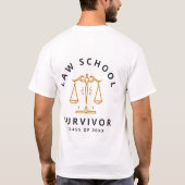 Law School Survivor Funny Afstuderen T-shirt (Achterkant)