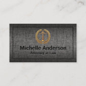 Law Seal Logo | Grijze weefselstructuur Visitekaartje (Voorkant)