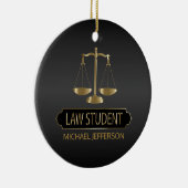 Law Student - Black en Gold Keramisch Ornament (Rechts)