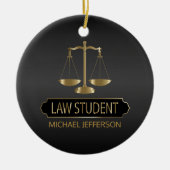 Law Student - Black en Gold Keramisch Ornament (Voorkant)