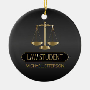Law Student - Black en Gold Keramisch Ornament