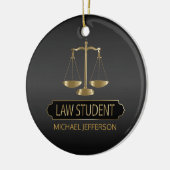 Law Student - Black en Gold Keramisch Ornament (Links)