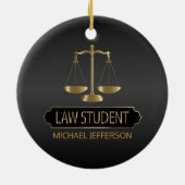 Law Student - Black en Gold Keramisch Ornament (Achterkant)
