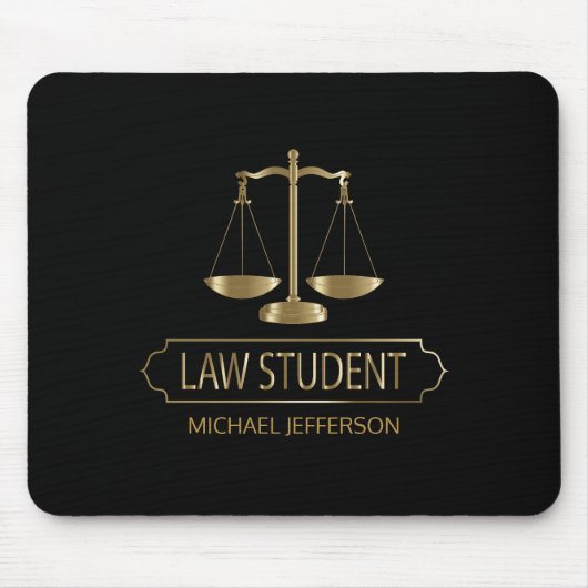 Law Student - Black en Gold Muismat (Voorkant)