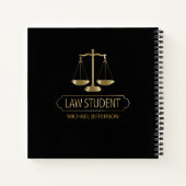 Law Student - Black en Gold Notitieboek (Achterkant)