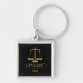 Law Student - Black en Gold Sleutelhanger (Voorkant)