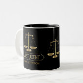 Law Student - Black en Gold Tweekleurige Koffiemok (Voorkant links)