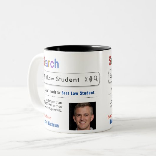 Law Student Funny Custom Beste Zoeken Cadeau Mok (Voorkant links)