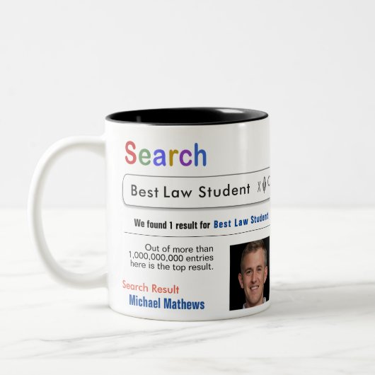 Law Student Funny Custom Beste Zoeken Cadeau Mok (Links)